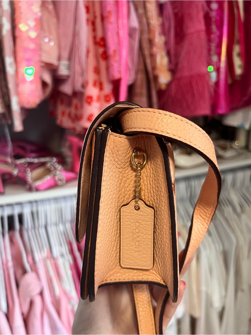 Coach Floral Pebbled Leather Crossbody - Picture 2 of 6